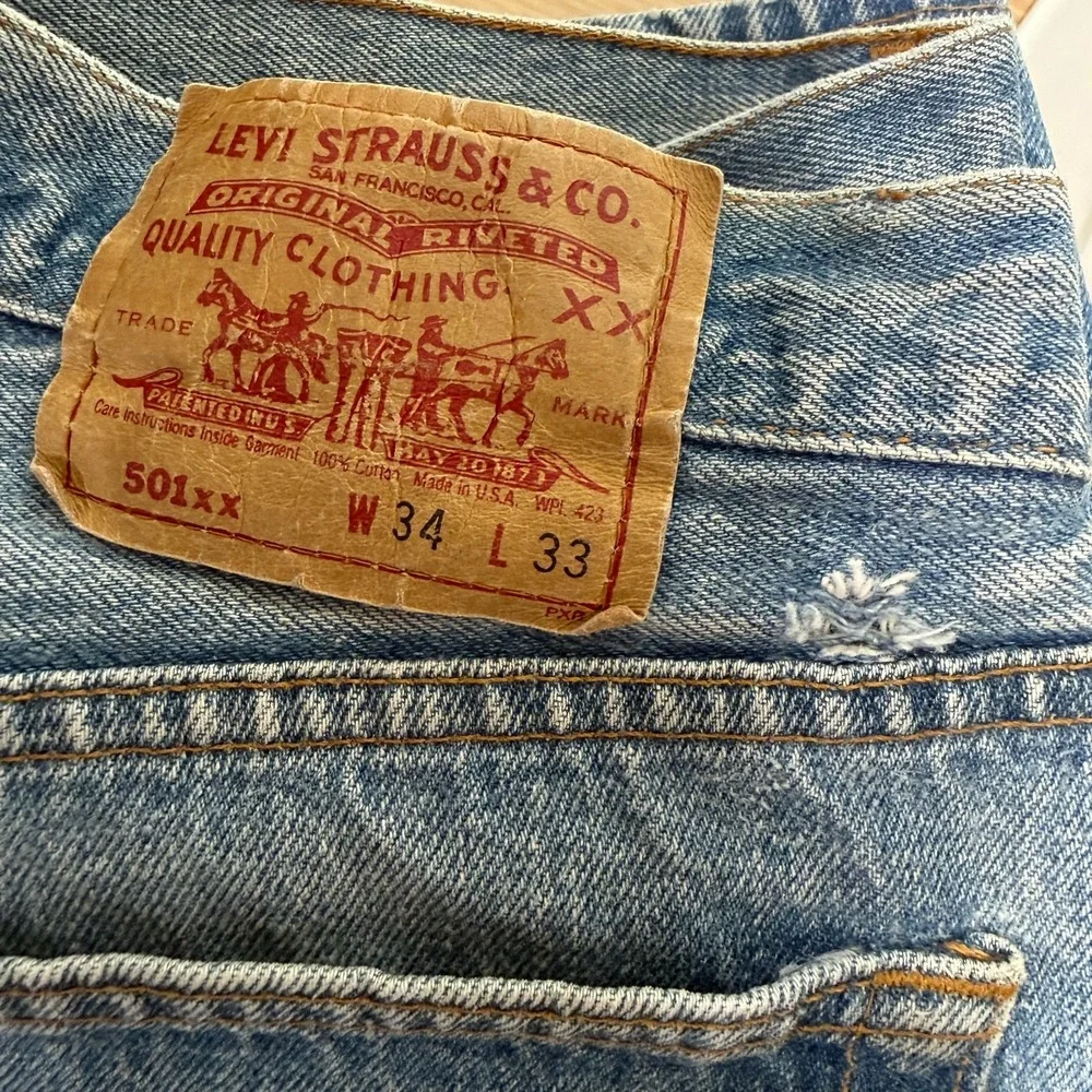 Vintage Levi's 501XX Jeans Mens 34x33 (fits 31x29) Blue Denim Pants 80s 90s‎ USA